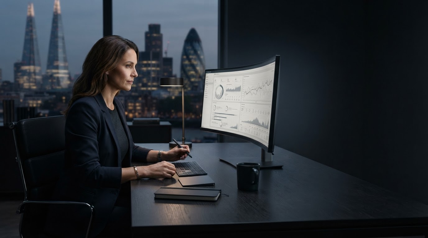 Circerve AI data analysis interface displayed against a dark trading environment
